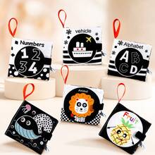 Soft Cloth Books, Baby Books, Infant Crinkle Cloth Books With High Contrast Black And White Patterns, Washable, Educational Gifts - Multicolor - View 2