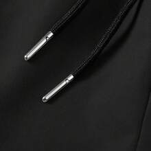Men's Long Sports Cargo Pants, Elastic Drawstring Waist, Built-In Multi-Pocket Design, Outdoor Hiking Black - Black - View 7