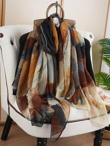 1 pièce Écharpe de luxe 80*180CM, écharpe de voyage polyvalente, châle/foulard imprimé à la mode pour femmes, toutes saisons - Multicolore - Voir 14