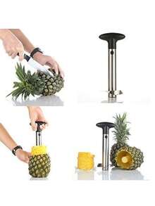 1pc Stainless Steel Pineapple Corer, Plastic Fruit Knife, Spiral Multi-Function Peeler - Multicolor - View 8