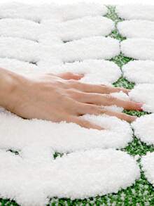1 pieza Alfombra de baño con patrón de hoja, esponjosa y cómoda al tacto, con respaldo de TPR antideslizante, para cocina, exterior, interior, pasillo, dormitorio, sala de estar, alfombra de lado, lavable a máquina, fácil de limpiar para decoración de baño - Multicolor - Ver 6