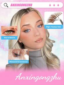 10 Pairs Brown Half-Length False Eyelashes, No Glue And Makeup Remover Needed, Transparent Band Cat Eye False Eyelashes, Natural Self-Adhesive False Eyelashes, Pre-Glued False Eyelashes, Reusable Self-Adhesive False Eyelashes, Lightweight Glue-Free False Eyelashes, Faux Mink False Eyelashes, Waterproof, No Glue Natural Strip False Eyelashes, 3/4 Corner False Eyelashes - Brown - View 6