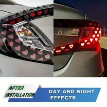 Self-Adhesive Tail Light Hollow Stickers, Romantic Heart Design, Trimmable Size, Universal Fit For Most Car Models, Premium Exterior Decoration - Heart-shaped Taillight Stickers - View 4