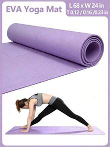 EVA Yoga Mat Pilates Solid Color Exercise Mat, With Strap, Suitable For Yoga, Pilates, Plank, Fitness, Gymnastics, Workout, Gym, Home Exercise, Great Gift For Mother's Day, Birthday, Yoga Equipment, Exercise Mat - Multicolor - View 2