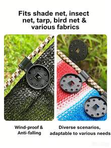 10/50/100pcs Black Upgraded Shade Net Clips With Rope Holes, Reusable Weather-Resistant Plastic Lock Clips, Suitable For Shade Nets, Greenhouses, Hail Nets, Camping Tarps And Outdoor Windproof Installation - Black - View 7