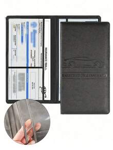 Portable PU Car Document Holder, Wallet, Passport Storage, Card Organizer, Unisex Document Protector, Passport ID Wallet, Multi-Slot PU Leather ID Wallet, Portable Driver's License Passport Holder, Waterproof Vehicle Document Storage Box, Travel Road Trip Essentials, Back To School Supplies; Suitable For ID Holders, Passport Holders. Great Gift For Male And Female Drivers - Multicolor - View 4