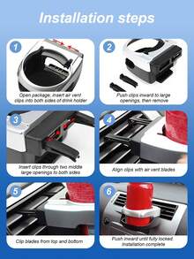 Universal Car Air Vent Cup Holder, ABS Material, Includes Ashtray Holder And Cushion Pad, Suitable For Various Water Bottles And Cans, Clip-On Design, Non-Slip Base, Fits 99% Of Car Models - A - View 9