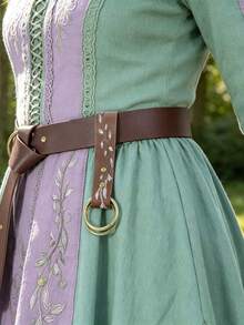 Accesorio de cinturón de falda de PU estilo Renacimiento, clip de falda vintage medieval con hiedra, accesorio de disfraz de Halloween, accesorio de cinturón de cintura de falda de senderismo medieval - A - Ver 2