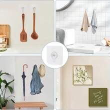 Picture Frame Wall Hooks, Transparent Reusable Adhesive Hooks, Waterproof And Oil-Resistant, Bathroom And Kitchen Wall Hooks - One Size - View 6
