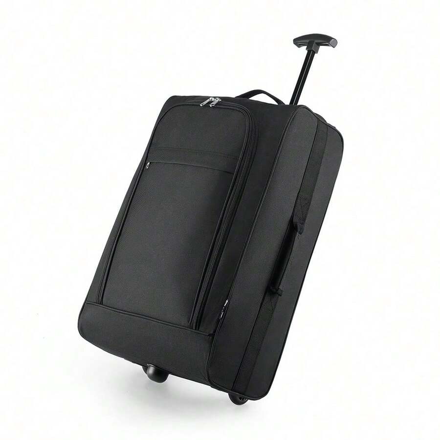 Bagaglio a mano piccolo, bagaglio leggero, valigia trolley morbida con due ruote, valigia da cabina per uomo e donna, adatta per viaggi di lavoro e vacanze - nero - Visualizzare 1