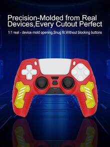 متوافق مع PlayStation 5، 1 قطعة بطانية وحدة تحكم سميك + 2 قطعة أغطية عصا التحكم، تصميم مظهر آلي ثلاثي الألوان، تصميم نسيج مضاد للانزلاق مضاد للسقوط مضاد للخدش مضاد للعرق، قبضة وتحكم محسّن - مشاهدة 7