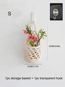 Handmade Woven Hanging Basket, Bohemian Style Wall Hanging Storage Net, Handmade Bohemian Home Decor, Decorative Wall Hanging Storage Bag, Suitable For Storing Small Items - Multicolor - View 11