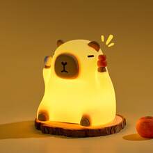 GLOOPRO Capybara Night Light, Soft Silicone, 3-Level Dimmable, Perfect Sleep Companion, Bedroom Bedside Lamp, Touch Control, USB Rechargeable, Auto-Off After 30 Minutes, Children's Holiday Gift - New Capibala - View 10