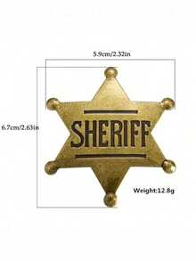 Sheriff Star Badge, Western Cowboy Role Play Prop For Stage Performance, Vintage Style Badge, Party Costume Accessory, Suitable As Gift And Collectible For Family Or Friends At Birthday Party Or Holiday - Multicolor - View 11