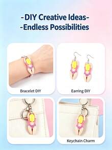 6/20pcs Mixed Color Resin Cartoon Swimming Figure Charms - Colorful DIY Handmade Materials, Unique Swimming Poses & Patterns, Suitable For Jewelry Making, Bag Accessories, Swimming Accessories, Fun Design, Exquisite Craftsmanship - Multicolor - View 2