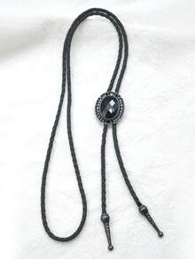 Bolo Tie Western Cowboy Style Vintage Leather Bolo Tie Necklace Fashion Accessory Unisex Set - Multicolor - View 5