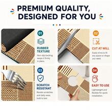 1pc Plaid Pattern Non-Slip Diatomaceous Earth Faucet Drain Mat, Quick-Drying Absorbent Sink Splash Guard, Rubber Base, Suitable For Kitchen/Bathroom Faucet - Multicolor - View 5