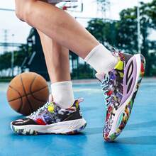 Men's Basketball Shoes, Anti-Slip, Wear-Resistant, Student, Squeaky Friction Sound, Spring/Summer, Mesh Breathable, Practical, Concrete Court - Multicolor - View 4