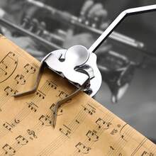 Trumpet Trombone Sheet Music Clip Trumpeter Lyre Sheet Music Clamp-On Holder (Silver) - Silver - View 4