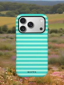 GIIPPA 1pc Mint Green Horizontal Stripe Pattern Design, Phone 17 Pro Max Phone Case, Compatible With Phone 16 Pro Max, 15 Pro Max, 14 Pro Max, Korean-Style High-End Fashionable And Fun Phone Case, Compatible With 11/12/13/14/15/16 Pro Max Plus, Elegant Design Suitable For Men And Women, Perfect Gift For Girlfriend On Christmas, Valentine's Day, Easter, Wedding Season And Birthday! - Multicolor - View 6