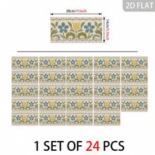 Adesivi per piastrelle floreali vintage 28*14cm autoadesivi impermeabili rimovibili decorazioni per pareti cucina e bagno - C - Visualizzare 25