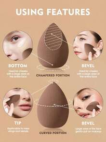 6pcs Makeup Sponge Triangle Puff Set, Soft Wet Use Makeup Tool, Suitable For Concealer, Foundation, Powder And Daily Facial Makeup, Portable And Practical, Perfect Christmas And Holiday Gift For Women - Coffee Brown - View 7