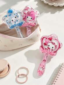 MINISO Sanrio My Melody Kuromi Cinnamoroll Hello Kitty 星星造型氣墊髮梳，便攜亮片髮梳，適合旅行化妝包 - 彩色 - 查看 4