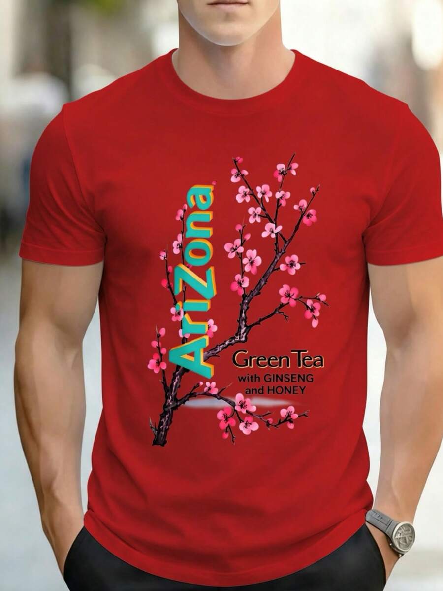 Men'S Tee Featuring Arizona Green Tea Design - 2026 Everyday Apparel BK5M - Red - View 1