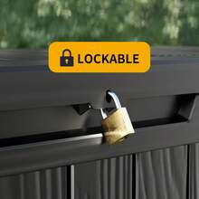 270 Gallon Resin Deck Box, Waterproof Outdoor Storage Box, Lockable Patio Furniture, Garden Tools, Pool Accessories,-Resistant All Weather Use, Black VCLN - Black - View 7