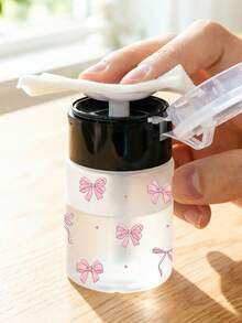 Bow Tie Pattern Nail Polish Remover Bottle, Suitable For Nail Polish Remover - Refillable Travel Packaging Bottle, Suitable For Home, Salon, And Travel Use. Dome Design, Hand Wash Only, Reusable , Makeup Remover Bottle, Travel Essentials - Multicolor - View 4