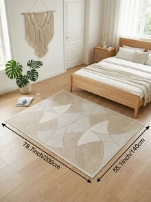 1 pieza Alfombra de sala de estar con diseño geométrico simétrico de líneas, adecuada para cocina, comedor, dormitorio, decoración de habitación festiva, interior/exterior, oficina, vestíbulo, felpudo antideslizante, alfombra de baño, pasillo, área de estudio y juegos - Camel - Ver 21