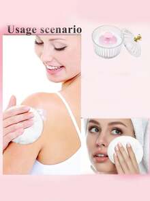 2pcs Bubble Loose Powder Case Set With Large Soft Powder Puff, Reusable Face And Body Powder Brush, Portable Powder Compact, Suitable For Touch-Ups And Travel - Multicolor - View 2