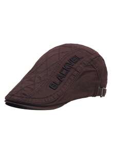 British Vintage Beret Men's Casual Flat Cap Newsboy Cap With 3D Embroidery - BLACKVEIL - View 11
