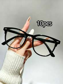 Unisex Glasses, Computer Reading/Gaming/TV/Phone Glasses, Multiple Colors Available (Black Glasses, Leopard Print Glasses, Transparent Glasses) - Multicolor - View 8