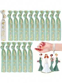 11pcs Fashion Polyester+Spandex Bridal Party Wristband Set - 1pc White Bride Style & 10pcs Bridesmaid Style - Wedding Bachelorette Party/Girlfriend Party Celebration Accessories - A - View 1