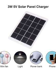 2/1pc Outdoor Travel Mini Solar Panel Charger 2W 5V USB Output, Lightweight Portable Solar Power Charging Panel For Camping Hiking Picnic RV Small Devices - Solar Whiteboard - View 8