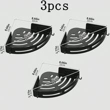 3 piezas Estantes de almacenamiento de plástico negro para baño, estantes de almacenamiento de baño de 8.6*8.6cm, mejores para paredes de azulejos, limpiar y pegar, necesitan 2 horas antes de colocar los artículos, estante de ducha interior, soporte de champú montado en la pared, organizador de cocina y baño, estante triangular de esquina ahorrador de espacio - fácil de instalar, diseño antideslizante, accesorios de baño, decoración de baño del hogar, verano vuelta a la escuela, adecuado para regalos de graduación - Negro - Ver 13