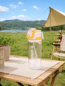 1pc 750ml/26oz New Outdoor Camping Spray Water Bottle, Hidden Handle Design, Large Capacity Dual Drinking Cup, Back To School, First Day Of School - Multicolor - View 12