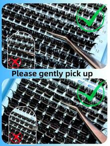 580pcs D Curl Mixed Length 8-16mm+10-18mm Fluffy Lightweight Natural Eyelash Extensions DIY Reusable Eyelash Clusters, Eyelash Clusters, D Curl Single Eyelashes, False Eyelashes - D - View 9