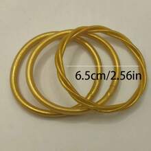 3pcs/Set 3-Strand Twisted Jelly Bracelets, Glossy Stackable Women's Bracelets, DIY Beach Vacation Fashion Holiday Accessories - 3 Per Pack - View 2