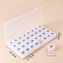 1 Month 30 Days Pill Organizer Box, Portable Medication Reminder Pill Case With Compartments For Daily Dose - Multicolor - View 12