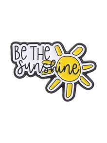 Be The Sunshine Enamel Pin Positive Quote Yellow Sun Lapel Brooch Inspirational Backpack Decor Gift - Yellow - View 10