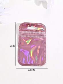 50pcs Fashionable Shiny Pink Long Laser Gift Bags, Reusable Jewelry Pouches, Party & Holiday Gift Packaging - Packaging Bag - View 8