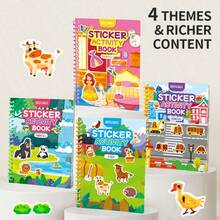 1pc Reusable Sticker Activity Book Set, Travel-Friendly Sticker Game Book, Multi-Scene Themed Travel Sticker Activity Book With Reusable Stickers, Fun Scene Game Book Collection - Multicolor - View 3