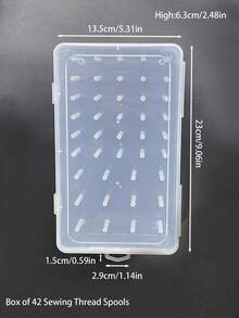 42-Slot Flip-Top Transparent Embroidery Thread Storage Box With Built-In Card Slots And Dividers, Easy Organization For Various Sewing And Embroidery Threads, Suitable For Sewing Enthusiasts To Organize Thread Spools, Home DIY Crafts And Portable Cross-Stitch Projects - Spool Storage Box - View 9