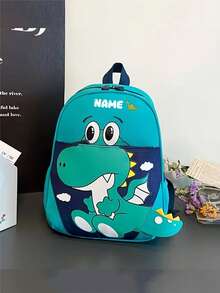 1pc Customizable Mini Back To School Dinosaur Heart Print Backpack, Print Your Name Or Holiday Greetings. Create Your Own Unique Backpack. Fashionable, Cute, Versatile, With Multi-Pocket Design, Suitable For Daily, Outings, Travel, Vacation, School Use. Birthday Gift. - Multicolor - View 17