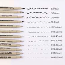 12pcs Multi-Function Black Fine Liner Pens, Multiple Tip Sizes Available, Suitable For Detailed Drawing, Sketching And Writing, Hand-Drawn Illustration Pens, Outline Pens And Planner Signing Pens, High-Precision Art Supplies, Ideal Drawing Tools - Multicolor - View 2