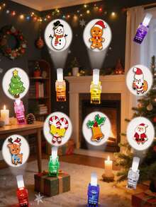 Christmas Finger Projection Light, Mini Glowing Fingertip Clip-On Projection Light With Switch, Suitable For Christmas Decoration, Adult Christmas Party, Holiday Small Gifts, Surprise Gift Box Fillers, Applicable For Christmas Home Party Photo Props, Adult Holiday Gift Fillers - Multicolor - View 5