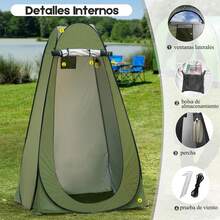 Privacy Tent With Foldable Bathroom, Shower, And Changing Room - Green - View 3