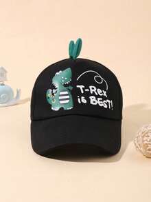1 PC Black Dinosaur Boys Girls Baseball Cap, Cute T-Rex Print Summer Hat, 3D Spikes Dinosaur Tail Children Cap, Summer Outdoor Casual Kids Accessories - Multicolor - View 6